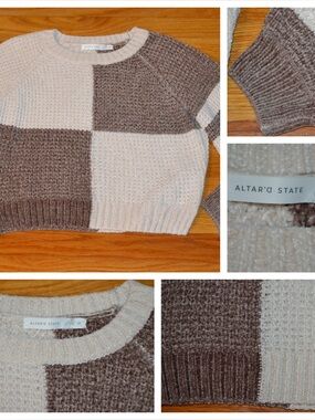 Women’s Altar’d State colorblock chunky knit sweater, size, XS